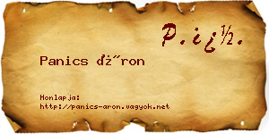 Panics Áron névjegykártya